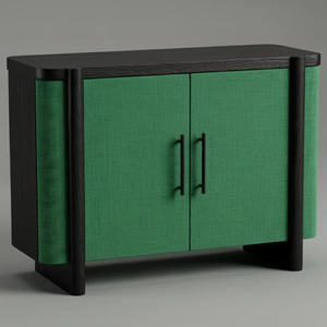 Aparador Moderno de 2 Puertas de Roble Macizo para Sala de Estar, Ecológico, Resistente al Agua, Diseño Minimalista - Product Image 1