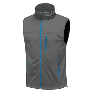 Chalecos Softshell para Hombre al por Mayor, Transpirables, Color Gris, con Cierre, Acolchados, Cuello Alto, 300 GSM, Sin Mangas - Product Image 1