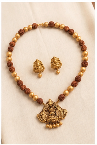 Ensemble de collier en acier inoxydable plaqué or avec pendentif religieux et boucles d'oreilles marron, cadeaux pour femmes - Product Image 4