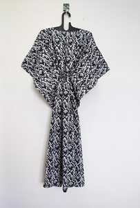 Robe Kaftan Légère en Coton Imprimé Floral Vintage pour Femme, Col en V, Dentelle, Longueur Genou, Style Indien, Idéale pour la Plage - Product Image 5