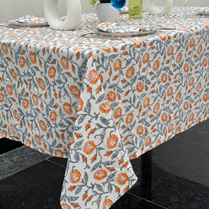 Handmade Floral Block Print Cotton <b>Tablecloth</b> Modern Customized Color Custom Sizes Christmas French Dining Table Elegant Table - Product Image 2