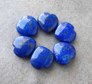 Lapis-lazuli naturel en forme de cœur, cabochon briolette calibré, pierre précieuse en vrac pour bijoux, cristal de guérison - Product Image 5