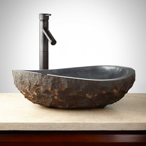 Lavabo de Piedra Natural de Lujo, Forma Redonda, 40 cm, Ecológico, Construcción Contemporánea y Duradera - Product Image 3