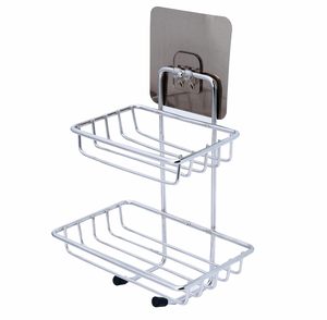 <b>Wall</b> Mounted Double Layer Soap Dish Holder Stainless Steel Soap <b>Storage</b> Rack Rustproof <b>Wall</b> <b>Hanging</b> Soap Saver Organizer - Product Image 1