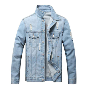 Premium <b>Mens</b> Winter Denim <b>Jacket</b> Casual Turn Down Collar Custom Logo Breathable Cotton <b>Jean</b> <b>Jacket</b> Wholesale OEM Style - Product Image 2
