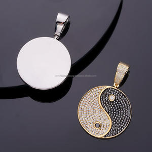 Premium Balance Symbol Pendant Necklace With Lab Grown Diamond Streetwear Fashion Jewelry Design - Product Image 1