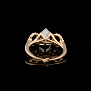 Bague de fiançailles classique en or véritable plaqué 10 carats avec diamant pour femme, sertissage à griffes, bijoux de mode - Product Image 2