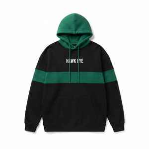 <b>Women</b> <b>Black</b> Green Color Block Oversized Hoodie Long Drop Shoulder Pullover Sweatshirt - Product Image 6