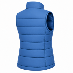 Custom Logo Mens Winter Puffer Vest Full Zip <b>Quilted</b> Sleeveless Jacket Breathable Stand Collar Body Warmer Solid Color <b>Waistcoat</b> - Product Image 4