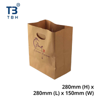 Excelente bolsa de papel con asa en forma de D, 280x280x150mm, ideal para compras, comerciantes, embalaje, proveedores de dropshipping.