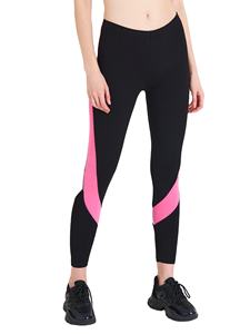 Leggings de yoga élégants à taille mi-haute avec design de couture, fermeture élastique, en Spandex/Polyester, antibactériens, séchage rapide, anti-transpiration - Product Image 3