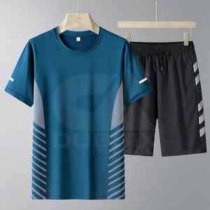 Dubbix Men's Moisture Wicking <b>Short</b> Sleeve T-Shirt And Elastic Waist <b>Shorts</b> Set Summer Sportswear For Adults Crew Neck 2026 - Product Image 5