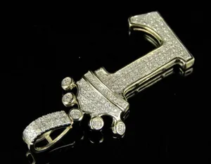 Colgante con Letra Inicial L, Diamante Simulado Redondo de 2 Quilates, Chapado en Oro Amarillo de 14k, Lujoso para Mujer, Plata 925 - Product Image 2