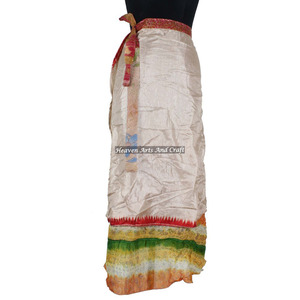 Sari Sarong Indio Reversible, Falda Mágica Envolvente de India, Sari de Seda Mágica Reversible de 2 Capas, Falda Larga Envolvente, Faldas de Sari de Seda - Product Image 6