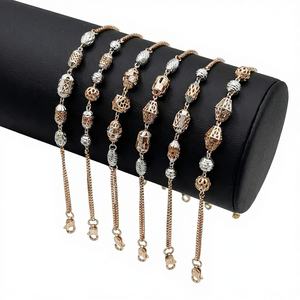 22K Two Tone <b>Solid</b> <b>Gold</b> Classic Italian Fusion Link Bracelet for Unisex with Lobster Clasp - Product Image 1