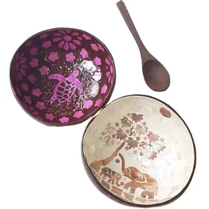 热销趋势椰子壳碗，珍珠母100% 手工制作，越南精选纹理顶级