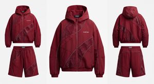 Custom Oversized Rhinestone Panel Windbreaker Hoodie Shorts Set Full <b>Zip</b> Lightweight Breathable Streetwear Tracksuit OEM - Product Image 4