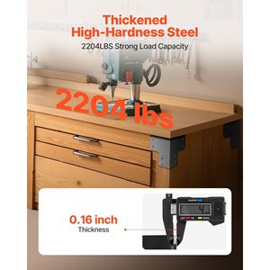 ชุดขายึดมุมโต๊ะทำงานแบบหนัก 6.50 x 6.50 x 6.50 นิ้ว รับน้ำหนักได้ 2204 ปอนด์/1000 กิโลกรัม เหล็กแข็งแรงทนทานสำหรับสถานีงาน - Product Image 2