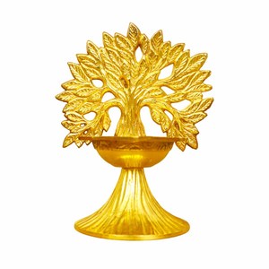 Lampe à huile en laiton de qualité supérieure Kalp Vriksh pour Diwali, lampe décorative artisanale pour la maison et le temple - Product Image 1