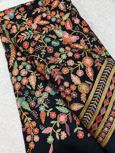 SQ embroidery fabric embroidered silk fabric abaya fabric kaftan material apparel sourcing wholesale garment manufacturing trade - Product Image 2