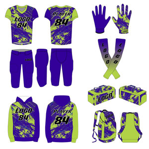 American Football Uniform Kit Custom Design Team Jersey and Pants Mens Training Sportswear Quick Dry Polyester Outfit OEM Bulk - Product Image 2