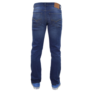 Men's Regular Fit Straight-leg Stonewashed <b>Denim</b> Jeans Mid Waist Cotton Casual Blue Vintage Winter Wear - Product Image 4