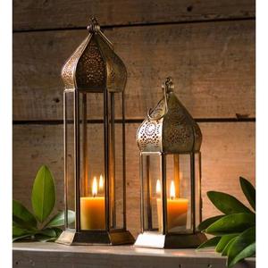 Ensemble de lanternes anciennes en métal, style marocain, petites et grandes tailles, en fer forgé, lanternes du Ramadan pour la décoration de la maison et du jardin - Product Image 2