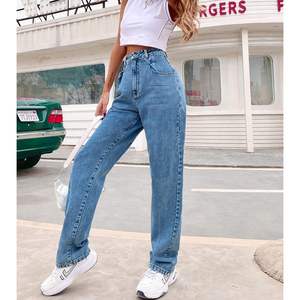 Pantalon en jean baggy vintage taille haute pour femmes 90's Boyfriend Jeans jambe droite respirant grande taille pour les adolescentes - Product Image 4