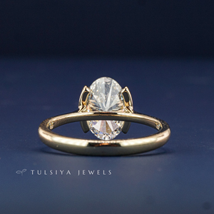 14K Gold Lab Grown <b>Diamond</b> <b>Ring</b> for Women Modern Minimalist Synthetic <b>Diamond</b> Engagement <b>Ring</b> Fine Jewelry for Weddings - Product Image 4