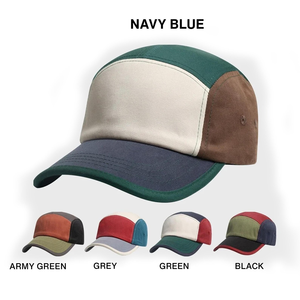 Casquette de baseball personnalisée avec broderie de logo, en sergé de coton color block, 5 panneaux, réglable, pour le sport – Fabricant - Product Image 6