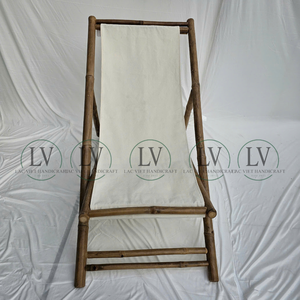 Chaise de plage pliable en bambou et toile écologiques, chaise longue de plage durable, mobilier de jardin en gros du Vietnam - Product Image 3