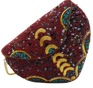 Sac de soirée Lowellcraft de luxe en métal mosaïque, pochette à rabat scintillante pour femme, sacs de soirée haut de gamme en gros - Product Image 1