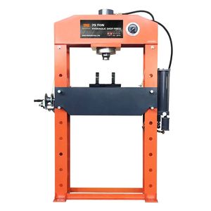 Pressa Idraulica da Officina TMG SP75 da 75 Tonnellate, Robusta, Completamente Saldata, con Telaio a H, Funzionamento Manuale e Pneumatico, Nuova Condizione, con Scatola Ingranaggi - Product Image 1
