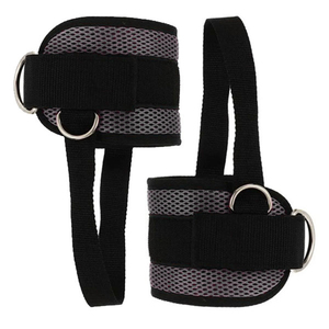 Sangles de cheville en maille respirante pour machines à câbles, boucles de pied multi-anneaux en D, manchettes de cheville pour la gym, vente en gros - Product Image 2