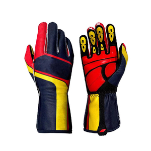 Best Manufacturing Design Leather Kart Racing Gloves Breathable Fabric with Touch Screen Function Good Quality Wholesale Prices - Product Image 2