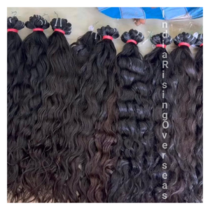 Remy Grade Indian Human Hair Curly Natural Machine Double Weft Cuticles Aligned <b>Tangle</b> Free 100gm Perm Hair Extensions - Product Image 1
