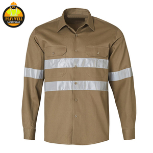 Camiseta de Seguridad de Alta Visibilidad Naranja para Hombre, Camisetas de Construcción 100% Poliéster Reflectantes de Manga Larga, Ropa de Trabajo - Product Image 6