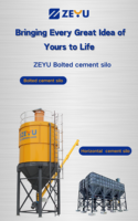 Silo à ciment modulaire de type boulonné Zeyu à installation facile, capacité 50 tonnes, avec raccordement par vis, pour centrale à béton