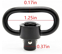 Attache de sangle pivotante à bouton-poussoir 1,25'' robuste à dégagement rapide, noire