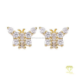 Pendientes Florales de Plata de Ley 925 con Diamantes Cultivados en Laboratorio VVS y Arreglo Detallado de Piedras Mixtas para Distribuidores de Joyería - Product Image 5