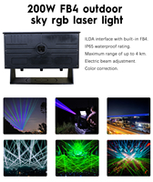 Publicité laser extérieure haute puissance 200W Programmable Fb4 longue portée Sky Text logo Projecteur lumières de scène spectacle d'événement laser