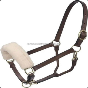 Cabestro de caballo de cuero negro o marrón ajustable completo acolchado de lana de la mejor calidad 2022 con nuevo diseño disponible a precio mayorista - Product Image 6