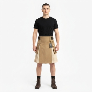 Kilt Unisex Color Caqui, Estilo Utilitario, con Múltiples Bolsillos, para Trabajo, con Correa Ajustable, Diseño Moderno y Personalizado - Product Image 2