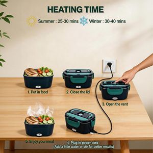 Scaldavivande Elettrico 90W, Contenitore Portatile Digitale in Acciaio Inox 304 per Auto 12V/24V/110V, Verde Ibrido - Product Image 2