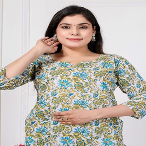 Women Rayon Green Printed Kurti Top Ethnic <b>Tunic</b> Casual Wear Kurti - Product Image 6