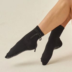 Barre Yoga Pilates Crew High <b>Socks</b> Cuff Custom Logo Grip Breathable <b>Compression</b> Cotton Spandex/Nylon Blend Snug Fit <b>Women</b> - Product Image 4