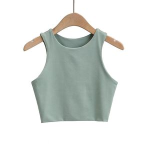 Women's Casual Short Breathable Canvas Slim <b>Asymmetrical</b> Sloping Shoulder T-shirt Tank <b>Tops</b> - Product Image 2