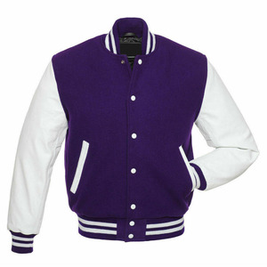 Custom Logo Varsity Jacket <b>Men</b> Royal <b>Blue</b> Wool Body Red Genuine Leather Sleeves Letterman Baseball Bomber Jacket - Product Image 4