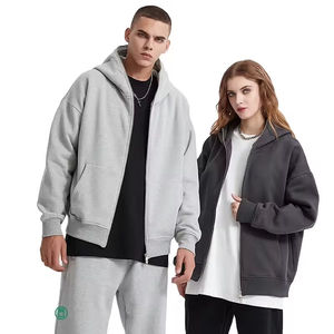 Sweat-shirt à capuche unisexe zippé, couleur unie, en polaire, décontracté, coupe classique, manches longues, pour adulte - Product Image 4