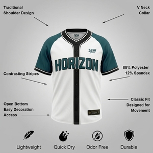 Maillot de baseball vintage en coton léger pour adultes, maillot de baseball professionnel à séchage rapide, maillot de baseball avec logo de lycée - Product Image 4